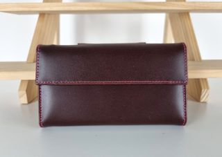 Cartera en Piel Genuina Super Suave-Marrón-Fucsia