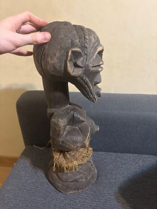 Figura Luba Africana Madera Tallada