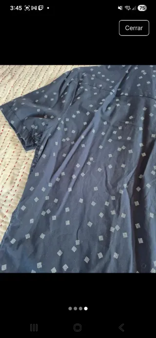 Camisa azul estampada
