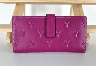 Cartera en Piel Genuina con Estrellas Super Suave