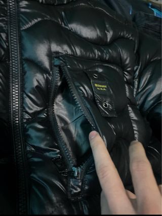 Blauer Giubbotto Nero Lucido Uomo Taglia M