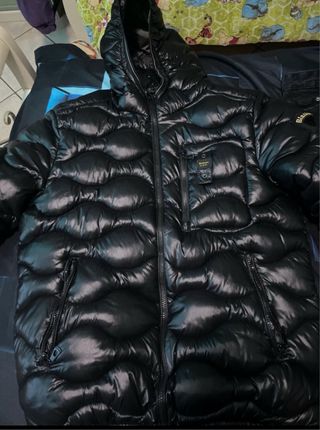 Blauer Giubbotto Nero Lucido Uomo Taglia M