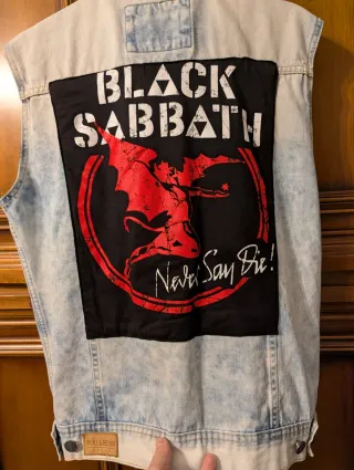 Giacca di jeans metal customizzata M/L