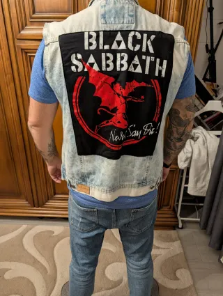 Giacca di jeans metal customizzata M/L