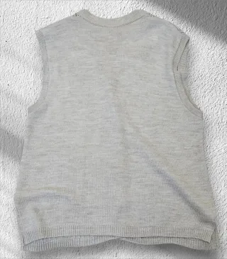 Gilet in lana vintage beige traforato