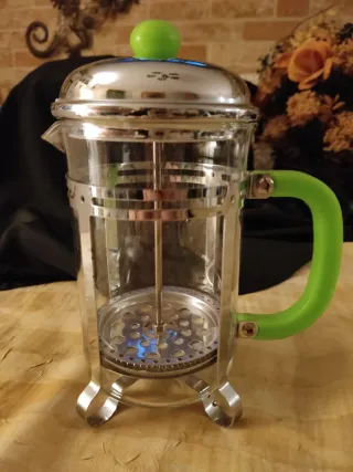 Cafetera Émbolo + 2 Vasos Cristal