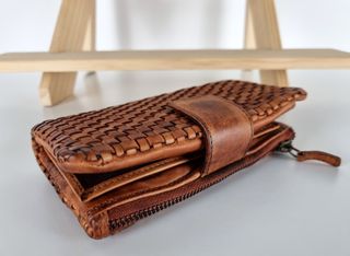 Cartera Trenzada a Mano-Piel Genuina-Vintage-Italy
