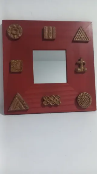 Marco Espejo Decorado con Pintaderas canarias