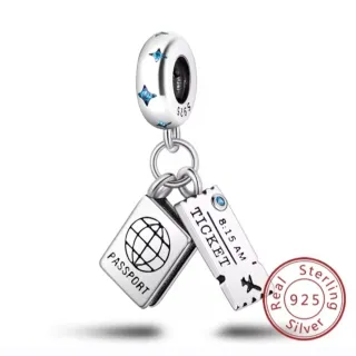Charm Pandora Pasaporte y Ticket Plata