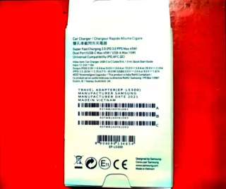 Cargador Coche Samsung carga rápida 45W+15W