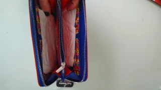 Cartera monedero Fun&Basics rayas azul, naranja