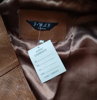 Chaleco de cuero JAY marrón Talla M