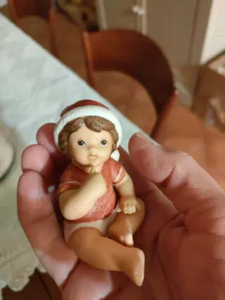 Statuina Bambino Natalizio Nina e Marco Goebel