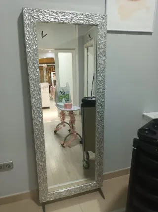 Espejo Decorativo Plateado Doble