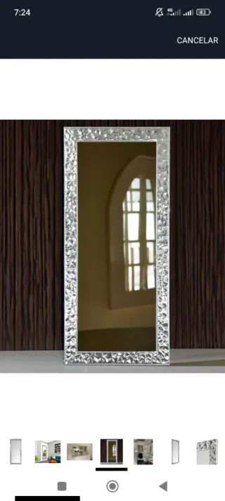 Espejo Decorativo Plateado Doble