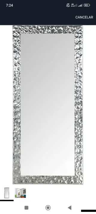 Espejo Decorativo Plateado Doble