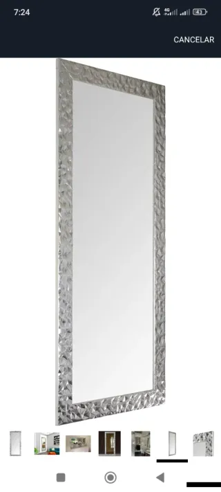 Espejo Decorativo Plateado Doble