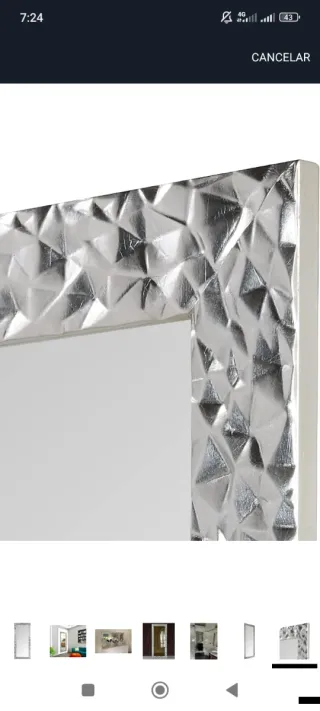 Espejo Decorativo Plateado Doble