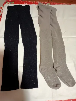 Set 2 collant bambina glitter