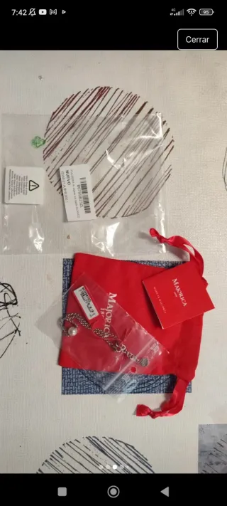 Pulsera Majorica Acero Perla Blanca