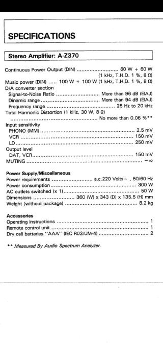 Equipo de música HIFI Pioneer A-Z370 OM