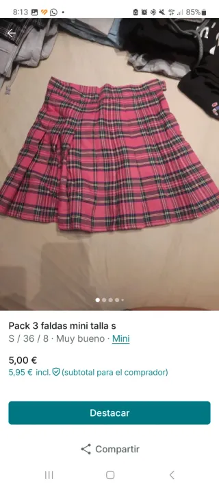 Regalo 3Sudadera Emo/Gótica 3 faldas 3 tops