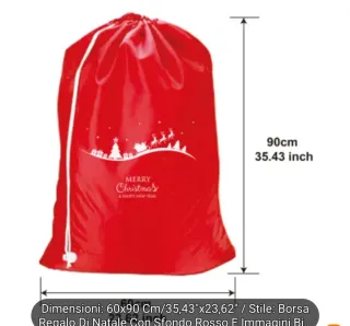 Sacco Regalo Natale Rosso Babbo Natale