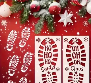 Stencil Natale Stivali Fiocchi Neve PET 2 Pezzi