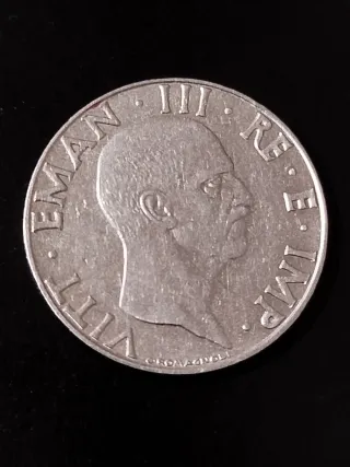 Moneda Italiana 1940 - Águila y Escudo