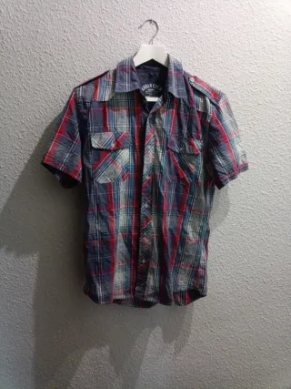 Camisa cuadros azul y rojo