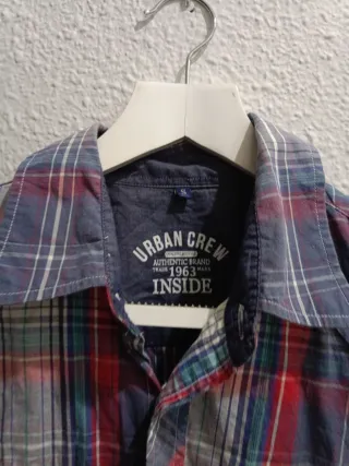 Camisa cuadros azul y rojo