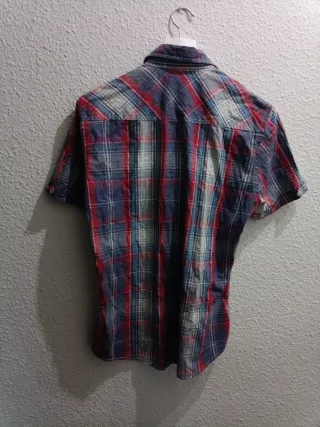 Camisa cuadros azul y rojo
