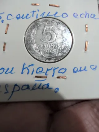 Moneda 5 céntimos España hierro
