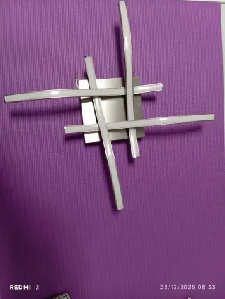 Lámpara LED Moderna Plata y Blanca