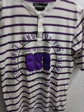 Camiseta Jack & Jones Rayas Morado/Blanco