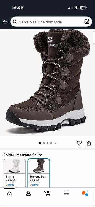 Stivali da neve donna marroni n.37