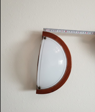 Applique da parete legno e vetro satinato