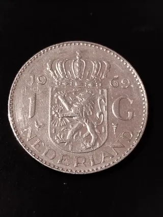 Moneda Países Bajos 1 Gulden 1969