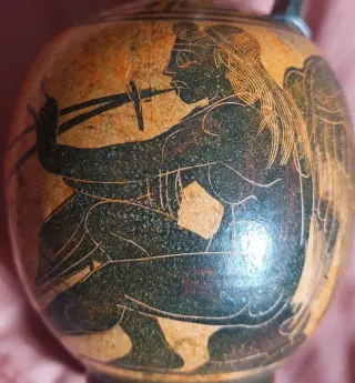 Jarra Arqueología reproducción. Pintada a Mano