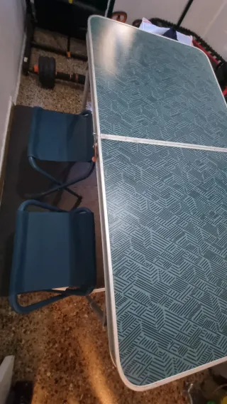 Mesa plegable y sillas