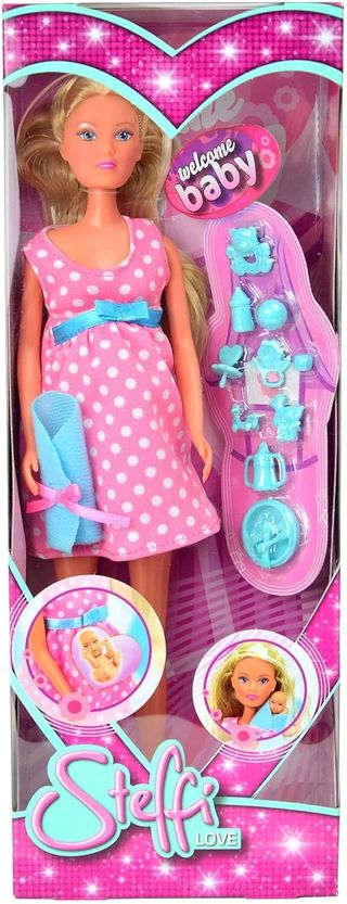 Muñeca Steffi embarazada con bebé y accesorios