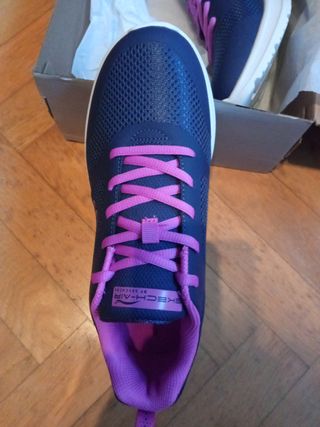 Zapatillas Skechers 38 Azul/Rosa Nuevas