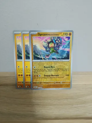 Pokémon Playset x3 Ogerpon Máscara Cimiento.