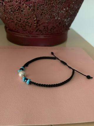 Pulsera Perla Cultivada Turquesas Ónix Oro