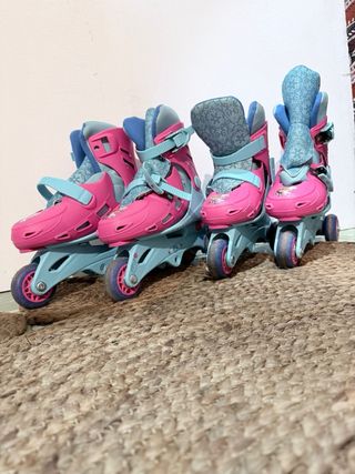 Patines Frozen Talla Ajustable Niña Dos pares.