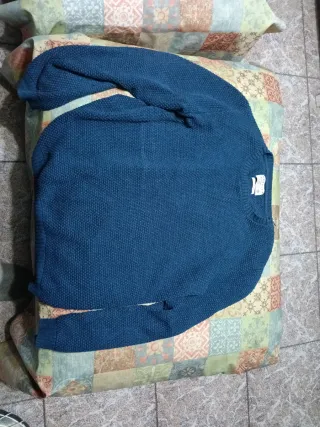 Jersey azul invierno cuello cremallera