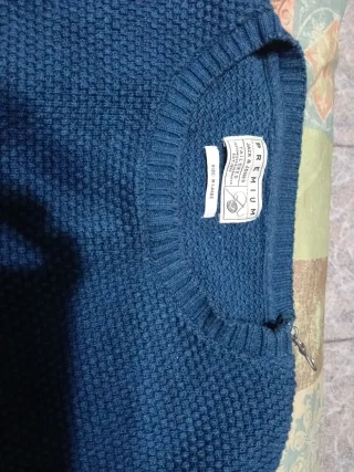 Jersey azul invierno cuello cremallera