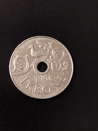 Moneda Noruega 1 KRO 1998