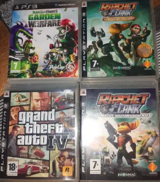 Lote 4 Juegos PS3: GTA IV, Ratchet & Clank x2, PvZ