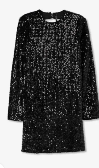 Vestido corto lentejuelas negro